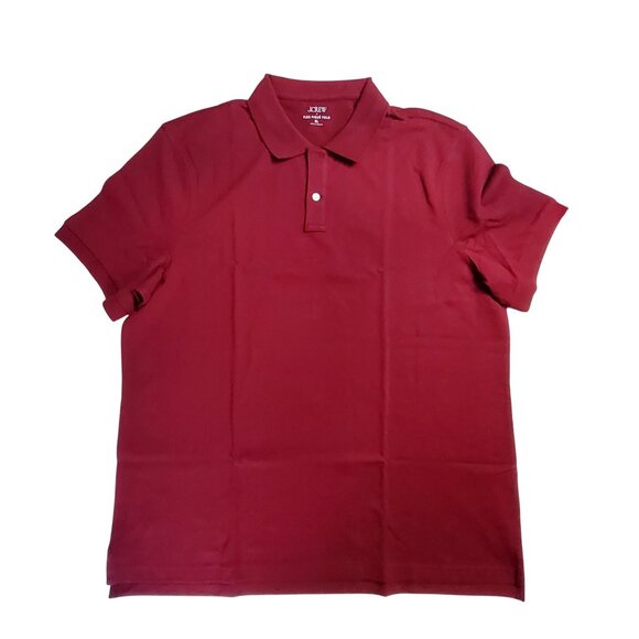 J.Crew Other - J.Crew Mens Flex Piqué Polo Shirt XL Burgundy Cotton Blend Made In Cambodia